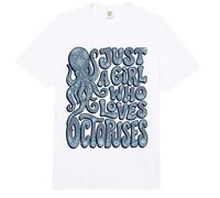 Groovy Just A Girl Who Loves Pulpuses Retro Comfort Colors Adult Heavyweight T-Shirt