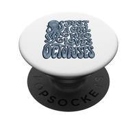 Groovy Just A Girl Who Loves Pulpuses Retro PopSockets PopGrip Adhesivo