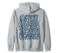 Groovy Just A Girl Who Loves Pulpuses Retro Sudadera con Capucha