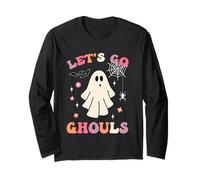 Groovy Let's Go Ghouls Lindo Fantasma Espeluznante Disfraz de Halloween Manga Larga