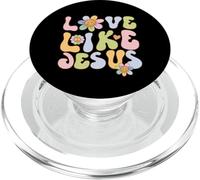 Groovy Love Like Jesus Religious God Christian Graphic PopSockets PopGrip para MagSafe