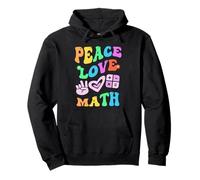 Groovy Peace Love Math Retro Stem Profesor de Regreso a la Escuela Sudadera con Capucha