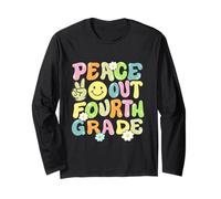 Groovy Peace Out Cuarto Grado Niños 4to Grado Último Día Escuela Manga Larga