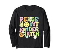 Groovy Peace Out Kindergarten Niñas Niños Niños Último Día Escuela Manga Larga