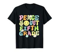 Groovy Peace Out Quinto Grado Niños 5to Grado Último Día Escuela Camiseta