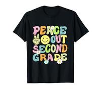 Groovy Peace Out Segundo Grado Niños Segundo Grado Último Día Escuela Camiseta