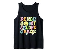 Groovy Peace Out Segundo Grado Niños Segundo Grado Último Día Escuela Camiseta sin Mangas