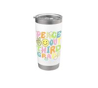 Groovy Peace Out Tercer Grado Niños 3er Grado Último Día Escuela Vaso térmico de acero inoxidable de doble pared
