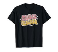 Groovy Retro Daisy Music Teacher Camiseta gráfica económica, Hombre, Negro, L