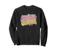 Groovy Retro Daisy Music Teacher Sudadera