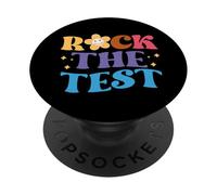 Groovy Rock The Test Motivacional Retro Profesores Testing Day PopSockets PopGrip Adhesivo