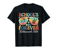 Groovy School's out Forever Retirement 2026 Maestra jubilada Camiseta
