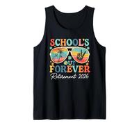 Groovy School's out Forever Retirement 2026 Maestra jubilada Camiseta sin Mangas