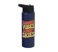Groovy Summer Music Festival Camping Vacaciones Stainless Steel Insulated Water Bottle