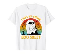 Groovy This Is Some Boo Sheet Ghost Disfraz Retro de Halloween Camiseta gráfica económica, Hombre, Blanco, XL