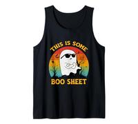 Groovy This Is Some Boo Sheet Ghost Disfraz Retro de Halloween Camiseta sin Mangas