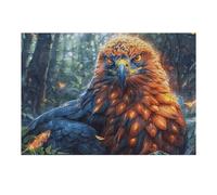 Gros Plan d'un Aigle à tête Blanche la Nuit Puzzle 300 Piezas Maquetas Construir 3D Créatures cosmiques magiques Rompecabezas Educativo para Familia Aliviar Estrés Estera Portátil Moderno 300 PCS