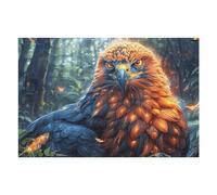 Gros Plan d'un Aigle à tête Blanche la Nuit Puzzles 1000 Piezas Obra De Arte Abstracta Créatures cosmiques magiques Rompecabezas para Adultos Decoración Hogar Moderno DIY Creativo Desafío 1000 PCS