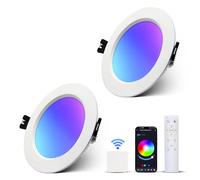 Großcat Downlight LED Empotrable RGB Alexa 10W, Ojos de Buey para Techo 2700K-6000K, Smart Foco Bluetooth, Control Inteligente Con Aplicación con pasarela inteligente y mando a distancia, Juego De 2