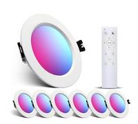 Großcat Downlight LED Techo Empotrable Inteligente 10W 230V, Colores RGB+blanco cálido Smart Foco Empotrable LED Techo Bluetooth, APP Control,Ф90-100mm, para cocina, Salón, 6 Pack