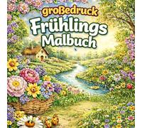 Großdruck Frühlings Malbuch : 50 große, malbuch für erwachsene frühling , einfache und entspannende Frühlingsmotive zum Ausmalen & malbuch für erwachsene senioren