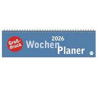 Großdruck Wochenquerplaner 2026: Praktischer Tischquerkalender mit extra großer Schrift. Schlichter Tischkalender 2026 fürs Büro. Wochenplaner für den Schreibtisch.