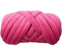 Grosse laine Fil épais Super volumineux en velours, 1KG, tricot à la main, panier de fil tissé, couverture, tapis, géant, tricotée (Rose Pink 1kg)