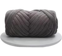 Grosse laine Fil épais Super volumineux en velours, 1KG, tricot à la main, panier de fil tissé, couverture, tapis, géant, tricotée (Dark Gray 1kg)