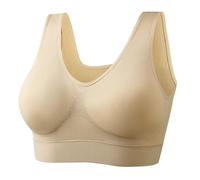 Große Unterwäsche ohne Stahlring, dünner BH, Sport-Yoga-Unterwäsche, Keine Bindung (Beige, XL)