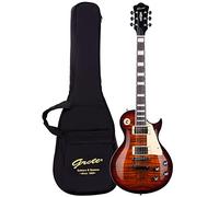 Grote Guitarra eléctrica de cuerpo sólido LPYS-006, cuello de arce, trastes de acero inoxidable, ideal para todos los niveles, con bolsa de transporte (VS)