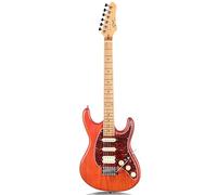 Grote Guitarra eléctrica de cuerpo sólido Modern-GST para principiantes (rojo coma)