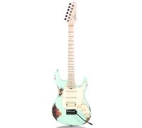 Grote Guitarra eléctrica sólida con acabado de reliquia, cuerpo de tilo, mástil de arce GSTR-04 (verde)