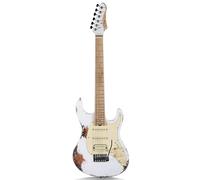 Grote Guitarra eléctrica sólida con acabado reliquia, cuerpo de tilo, mástil de arce GSTR-04 (blanco01)