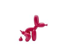 Grotekom Balloon Dog Mini Poop Dog Decoration Desktop in Living Room Art Animal Small Statue,Bookshelf Decor (Pink)
