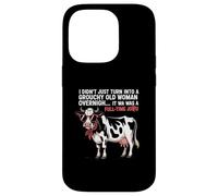 Grouchy Old Woman Cow Full Time Job Funny tee Carcasa para iPhone 14 Pro