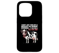 Grouchy Old Woman Cow Full Time Job Funny tee Carcasa para iPhone 15 Pro
