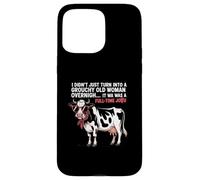 Grouchy Old Woman Cow Full Time Job Funny tee Carcasa para iPhone 15 Pro MAX