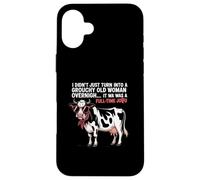 Grouchy Old Woman Cow Full Time Job Funny tee Carcasa para iPhone 16 Plus
