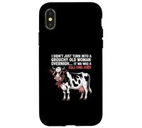 Grouchy Old Woman Cow Full Time Job Funny tee Carcasa para iPhone X/XS