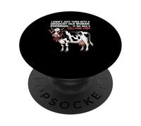 Grouchy Old Woman Cow Full Time Job Funny tee PopSockets PopGrip Adhesivo