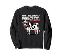 Grouchy Old Woman Cow Full Time Job Funny tee Sudadera
