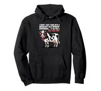 Grouchy Old Woman Cow Full Time Job Funny tee Sudadera con Capucha