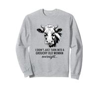 Grouchy Old Woman Cow Monochrome Sarcastic Quote Sudadera