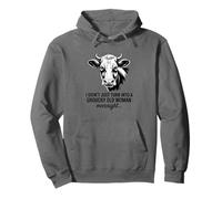 Grouchy Old Woman Cow Monochrome Sarcastic Quote Sudadera con Capucha