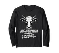 Grouchy Old Woman Cow Sarcastic Lifetime Humor Manga Larga
