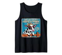 Grouchy Old Woman Cow Vintage Sign Farm Humor Camiseta sin Mangas