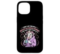 Grouchy Old Woman Funny Cow Coffee SASS Carcasa para iPhone 15