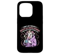 Grouchy Old Woman Funny Cow Coffee SASS Carcasa para iPhone 15 Pro