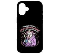 Grouchy Old Woman Funny Cow Coffee SASS Carcasa para iPhone 16