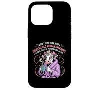 Grouchy Old Woman Funny Cow Coffee SASS Carcasa para iPhone 16 Pro